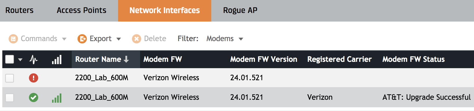 NetCloud Manager: 600M Modem System File Upgrade