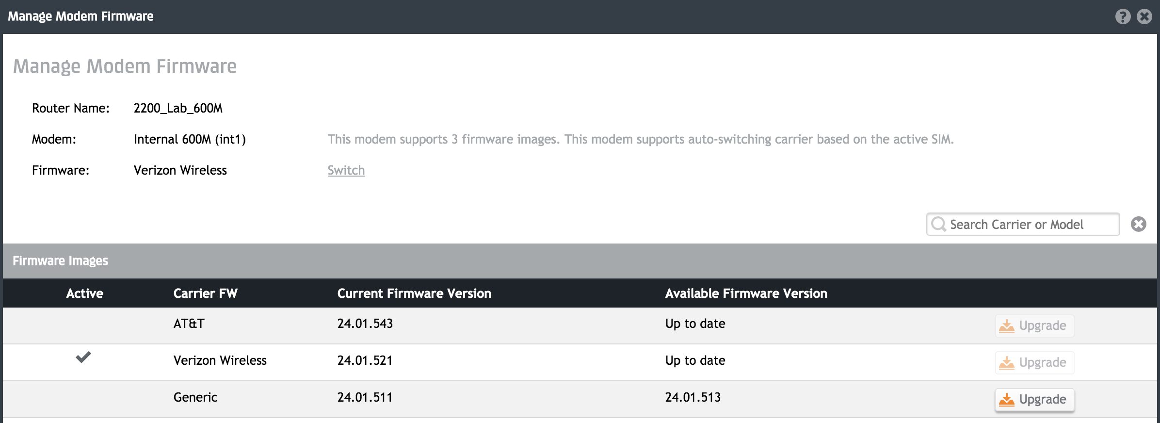NetCloud Manager: 600M Modem System File Upgrade