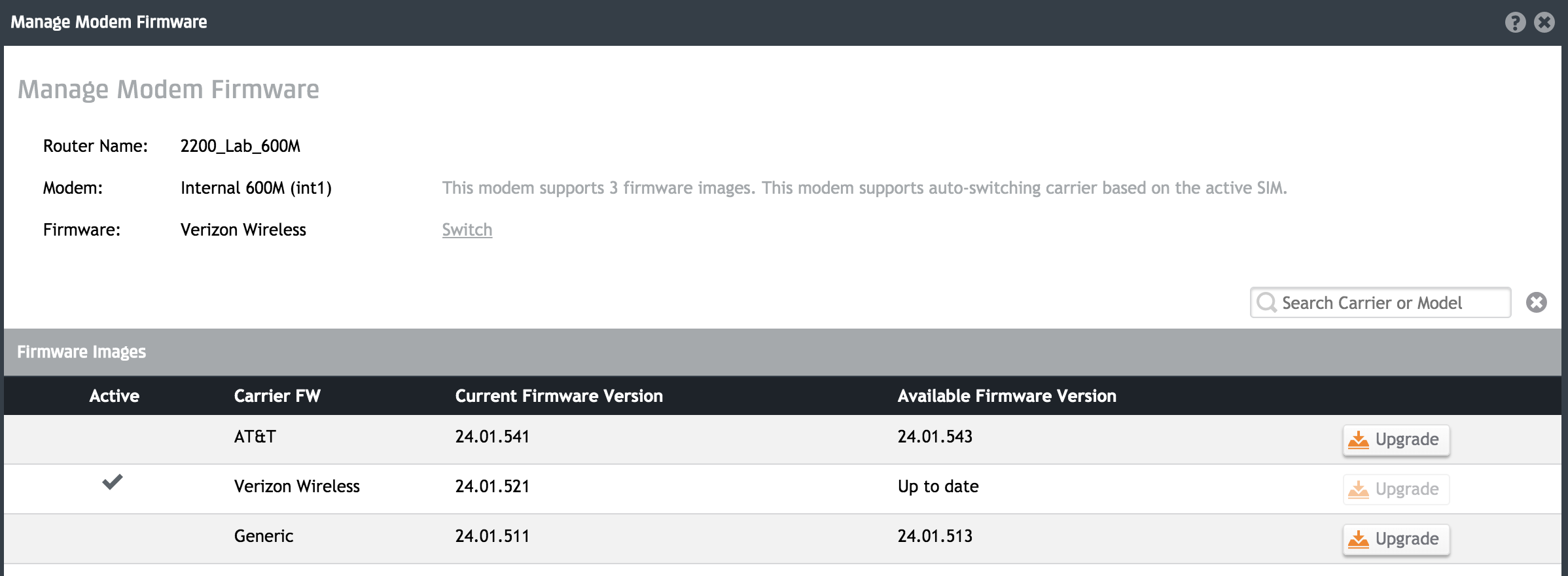 NetCloud Manager: 600M Modem System File Upgrade