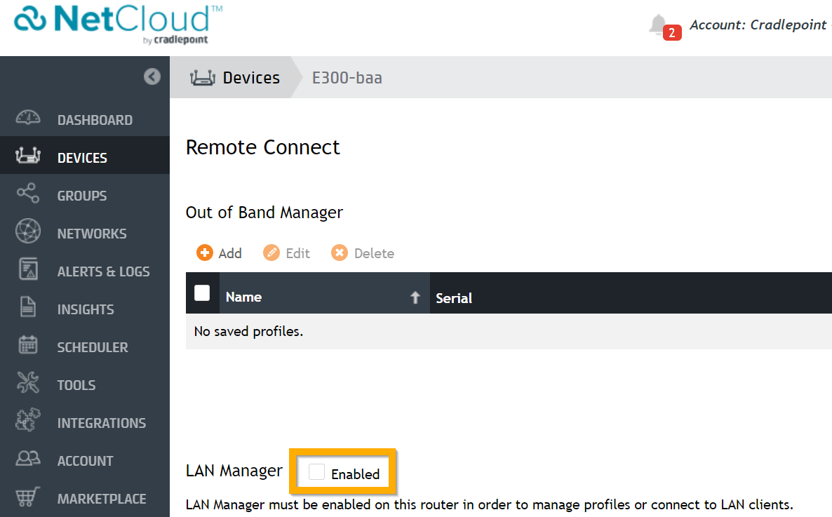 Configuring Remote Connect LAN Manager