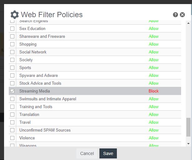 Using Custom Categories in the Secure Web Filter to Allowlist Domains